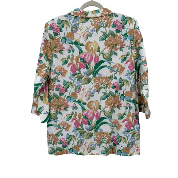 Vintage Haband 80s Floral Blazer Jacket Country Cottage Core Relaxed USA L - Picture 4 of 6